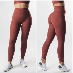 Alphalete Harmony Alphalux Leggings. Spiced Apple Red